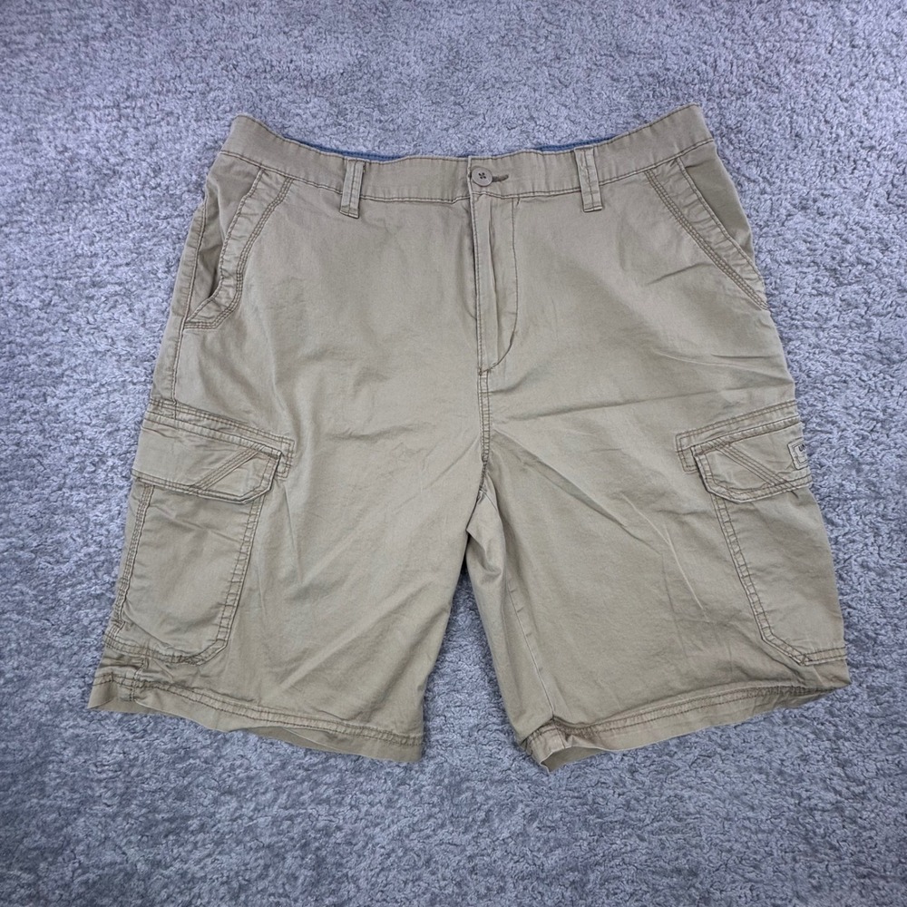 Unionbay Mens Khaki‎ Tan Cargo Shorts Size 38 Cotton Stretch Utility